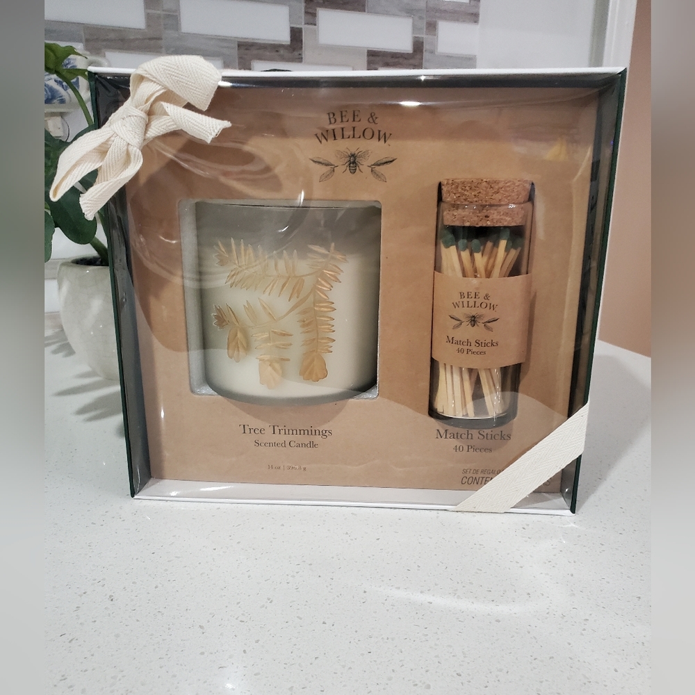 Bee & Willow Scented Candle and match Set Gift box